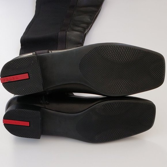 Prada Leather Over the Knee Boots - US Size 7M - Picture 3 of 9